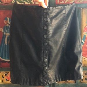 Free People Boho Vegan Leather Skirt